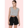 Kadın Denim Şort Yüksek Bel City Short Kısa Boy Pamuk Günlük Kombinler Yaz Aylarının Vazgeçilmezi