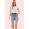 Kadın Denim Şort Yüksek Bel Geniş Paça Casual Yaz Kombinleri Günlük Kullanım Modern Tasarım