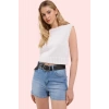 Kadın Denim Şort Yüksek Bel Geniş Paça Casual Yaz Kombinleri Günlük Kullanım Modern Tasarım