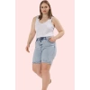 Kadın Denim Şort Yüksek Bel Geniş Paça Rahat Günlük Kombinler Hafta Sonu Dayanıklı Malzeme