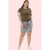 Kadın Denim Şort Yüksek Bel Geniş Paça Rahat Günlük Kombinler Hafta Sonu Dayanıklı Malzeme