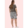 Kadın Denim Şort Yüksek Bel Geniş Paça Rahat Günlük Kombinler Hafta Sonu Dayanıklı Malzeme