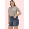 Kadın Denim Şort Yüksek Bel Regular Boy Taşlı Detaylar Günlük Kombinler Yaz Aylarının Vazgeçilmezi