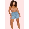 Kadın Denim Şort Yüksek Bel Straight Kalıp Günlük Casual Hafta Sonu Yaz Aylarının Vazgeçilmezi