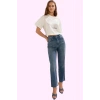 Kadın Denim Straight Jean Pantolon Yüksek Bel Boru Paça Pamuk Günlük Yaz Aylarının Vazgeçilmezi