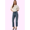 Kadın Denim Straight Jean Pantolon Yüksek Bel Boru Paça Pamuk Günlük Yaz Aylarının Vazgeçilmezi
