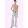 Kadın Denim Wide Leg Jean Pantolon; Düşük Bel Pamuk Rigid Dokuma Günlük Kombinler Hafta Sonu