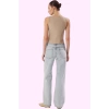 Kadın Denim Wide Leg Jean Pantolon; Düşük Bel Pamuk Rigid Dokuma Günlük Kombinler Hafta Sonu