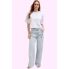 Kadın Denim Wide Leg Pantolon Düşük Bel Kuşaklı Pamuk Günlük Hafta Sonu Yaz Aylarının Vazgeçilmezi