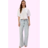 Kadın Denim Wide Leg Pantolon Düşük Bel Kuşaklı Pamuk Günlük Hafta Sonu Yaz Aylarının Vazgeçilmezi