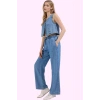 Kadın Denim Wide Leg Pantolon Pamuk Uzun Boy Günlük Stil Hafta Sonu Yaz Aylarının Vazgeçilmezi