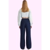 Kadın Denim Wide Leg Pantolon Yüksek Bel Uzun Boy Pamuk Casual Günlük Kullanım Özel Günler