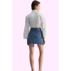 Kadın Denim Yırtmaçlı Mini Etek Pamuk Günlük Casual Kombinler Hafta Sonu Dayanıklı Malzeme