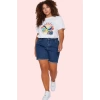 Kadın Denim Yüksek Bel Skinny Şort Düz Desen Günlük Kombinler Hafta Sonu Dayanıklı Malzeme