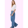 Kadın Denim Yüksek Bel Wide Leg Pantolon Liyosel Rahat Günlük Hafta Sonu Dayanıklı Malzeme