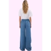 Kadın Denim Yüksek Bel Wide Leg Pantolon Liyosel Rahat Günlük Hafta Sonu Dayanıklı Malzeme