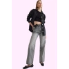 Kadın Denim Yüksek Bel Wide Leg Pantolon Pamuk Tüm Sezonlar İçin Rahatlık Günlük Kombinler