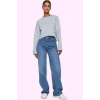 Kadın Denim Yüksek Bel Wide Leg Pantolon Pamuk Tüm Sezonlar İçin Rahatlık Günlük Kombinler
