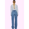 Kadın Denim Yüksek Bel Wide Leg Pantolon Pamuk Tüm Sezonlar İçin Rahatlık Günlük Kombinler