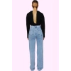 Kadın Denim Yüksek Bel Wide Leg Pantolon Pamuk Tüm Sezonlar İçin Rahatlık Günlük Kombinler