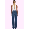 Kadın Denim Yüksek Bel Wide Leg Pantolon Pamuk Tüm Sezonlar İçin Rahatlık Günlük Kombinler
