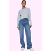 Kadın Denim Yüksek Bel Wide Leg Pantolon Pamuk Tüm Sezonlar İçin Rahatlık Günlük Kombinler