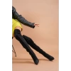 Kadın Deri Görünümlü Stiletto Topuklu Diz Üstü Çizme Sivri Burun Şık Model