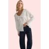 Kadın Dokuma Gömlek Regular Kalıp Bebe Yaka Uzun Kollu Terrycotton Kumaş Dayanıklı Malzeme