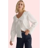 Kadın Dokuma Gömlek Regular Kalıp Bebe Yaka Uzun Kollu Terrycotton Kumaş Dayanıklı Malzeme