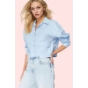 Kadın Dokuma Poplin Gömlek Crop Basic Günlük Şık Modern Tasarım Yaz Aylarının Vazgeçilmezi