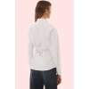 Kadın Dokuma Terrycotton Gömlek Bel Detayı Uzun Kollu Şık Günlük Yaz Aylarının Vazgeçilmezi