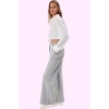 Kadın Düğmeli Örme Pantolon Regular Kesim Yüksek Bel Wide Leg Casual Yaz Aylarının Vazgeçilmezi