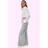 Kadın Düğmeli Örme Pantolon Regular Kesim Yüksek Bel Wide Leg Casual Yaz Aylarının Vazgeçilmezi