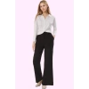 Kadın Düğmeli Örme Pantolon Regular Kesim Yüksek Bel Wide Leg Casual Yaz Aylarının Vazgeçilmezi