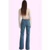 Kadın Düşük Bel İspanyol Paça Flare Jean Denim Günlük Stil Hafta Sonu Yaz Aylarının Vazgeçilmezi