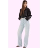 Kadın Düz Denim Wide Leg Pantolon Pamuk Rahat Günlük Kullanım Hafta Sonu Dayanıklı Malzeme