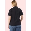 Kadın Düz Desen Büyük Beden Gömlek; Rahat Kesim; Kısa Kol; Yazlık; Günlük Kaliteli Malzeme