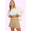 Kadın Düz Desen Mini Etek Kemerli Casual A line Gabardin Günlük Kullanım Dayanıklı Malzeme