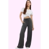 Kadın Düz Desen Normal Bel Geniş Paça Örme Pantolon Casual Günlük Yaz Aylarının Vazgeçilmezi