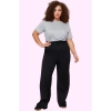 Kadın Düz Desen Regular Geniş Paça Pantolon Yüksek Bel Rahat Günlük Stil Dayanıklı Malzeme