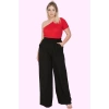 Kadın Düz Desen Wide Leg Pantolon Rahatlık ve Şıklık Bir Arada Tüm Sezonlar Günlük Kullanım
