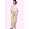 Kadın Düz Desen Wide Leg Pantolon Yüksek Bel Rahat Günlük Stil Hafta Sonu Kaliteli Malzeme