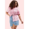Kadın Düz Desenli Crop Gömlek Finike Dokuma Yazlık Rahat Günlük Yaz Aylarının Vazgeçilmezi