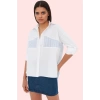Kadın Düz Desenli Dokuma Gömlek; Rahat Oversize Günlük Stil Hafta Sonu Yaz Aylarının Vazgeçilmezi