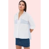 Kadın Düz Desenli Dokuma Gömlek; Rahat Oversize Günlük Stil Hafta Sonu Yaz Aylarının Vazgeçilmezi