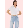 Kadın Düz Dokuma Crop Gömlek Sırt Bağcıklı Fitted Günlük Ve Özel Günler Yaz Aylarının Vazgeçilmezi