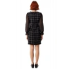 Kadın Ekose Kare Yaka A Kesim Mini Dokuma Elbise Tüvit Kumaş Gündüz Gece Şıklığıyla Kışlık Stil
