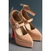 Kadın Elegant Ayakkabı Baret Detaylı Platform Ayakkabı Özel Tasarım Abiye Ayakkabı