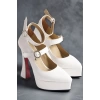 Kadın Elegant Ayakkabı Baret Detaylı Platform Ayakkabı Özel Tasarım Abiye Ayakkabı