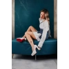 Kadın Elegant Ayakkabı Bebe Mavi Kalın Topuklu Ayakkabı Stiletto Özel Tasarım Abiye Ayakkabı